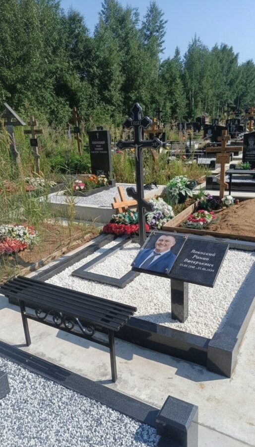 Горизонтальный памятник со скамьёй